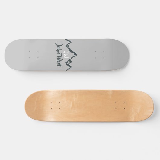 Gezeichnet Bergkette personalisierbare Monogramm Skateboard (Horizontal)
