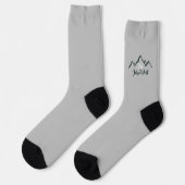 Gezeichnet Bergkette personalisierbare Monogramm Socken (Linkes Detail)