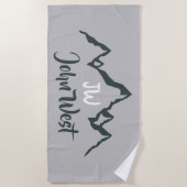 Gezeichnet Bergkette personalisierbare Monogramm Strandtuch (Vorderseite)