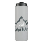 Gezeichnet Bergkette personalisierbare Monogramm Thermosbecher (Vorderseite)