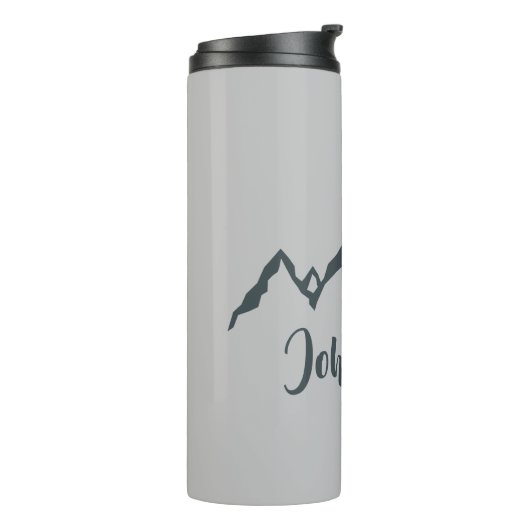 Gezeichnet Bergkette personalisierbare Monogramm Thermosbecher (Nach links gedreht)