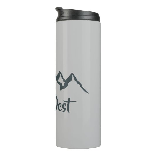 Gezeichnet Bergkette personalisierbare Monogramm Thermosbecher (Nach rechts gedreht)