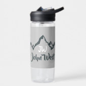 Gezeichnet Bergkette personalisierbare Monogramm Trinkflasche (Links)