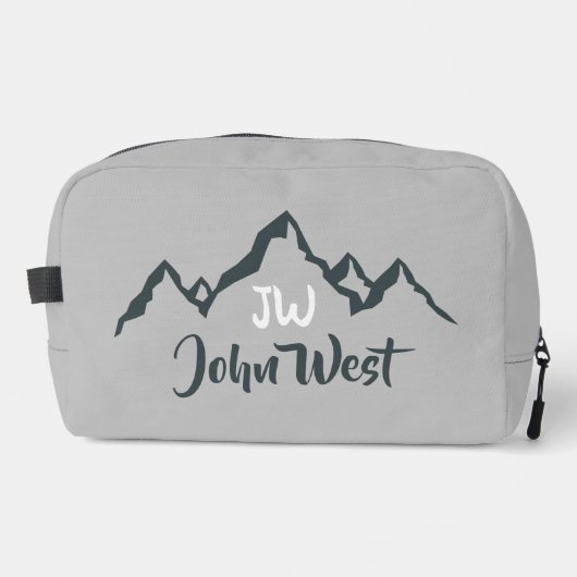 Gezeichnet Bergkette personalisierbare Monogramm Waschbeutel (Vorderseite)