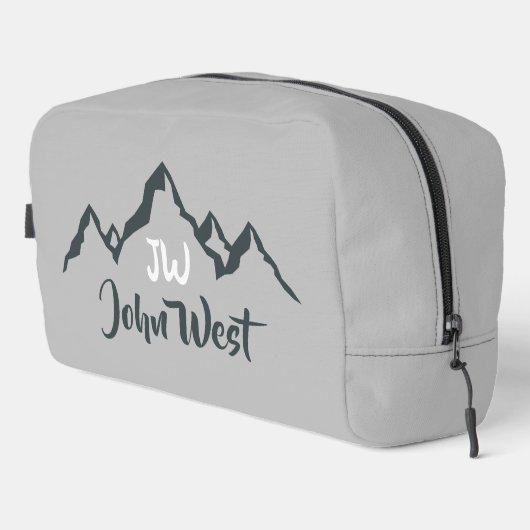 Gezeichnet Bergkette personalisierbare Monogramm Waschbeutel (Rechte Ecke)