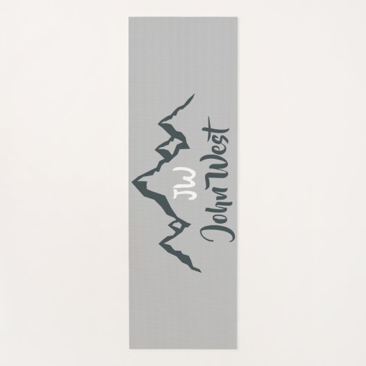 Gezeichnet Bergkette personalisierbare Monogramm Yogamatte (Vorderseite)