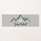 Gezeichnet Bergkette personalisierbare Monogramm Yogamatte (Vorderseite (Horizontal))