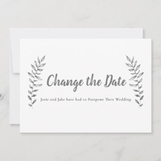 Gezeichnet Blätter und Verzweigung ändern das Datu Save The Date (Vorderseite)