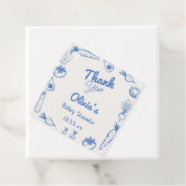 Gezeichnet Blue Grown Vegie Baby Boy Shower Geschenkanhänger (Beispiel)