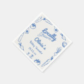 Gezeichnet Blue Grown Vegie Baby Boy Shower Serviette (Ecke)