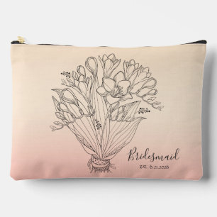 Gezeichnet Blume Bouquet Yellow/PinkOmbre Bridesma Zubehörtasche