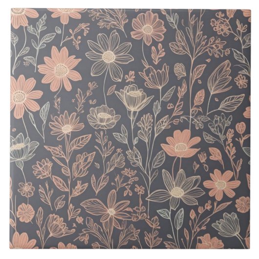 gezeichnet Blume für niedliche Illustrationsgrafik Fliese (Vorderseite)