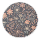 gezeichnet Blume für niedliche Illustrationsgrafik Keramikknauf (Vorderseite)