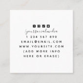 Gezeichnet Blume Rose Linie Art Skincare Clean Bas Quadratische Visitenkarte (Rückseite)