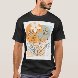 Gezeichnet Blume T-Shirt