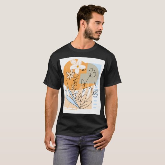 Gezeichnet Blume T-Shirt (Vorne ganz)