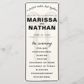 Gezeichnet Bow-Hochzeitsprogramm Programm (Vorderseite)