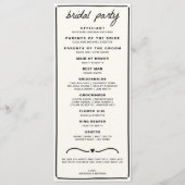 Gezeichnet Bow-Hochzeitsprogramm Programm (Rückseite)