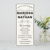 Gezeichnet Bow-Hochzeitsprogramm Programm (Stehend Vorderseite)