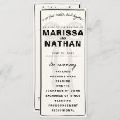 Gezeichnet Bow-Hochzeitsprogramm Programm (Vorne/Hinten)