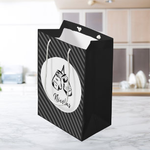 Gezeichnet Boxhandschuhe Design gestreift Personal Mittlere Geschenktüte