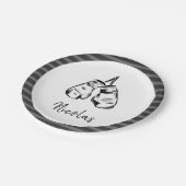 Gezeichnet Boxhandschuhe Design gestreift Personal Pappteller (Schrägansicht)