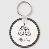 Gezeichnet Boxhandschuhe Design gestreift Personal Schlüsselanhänger (Vorderseite)