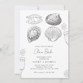 Gezeichnet Champagne Clam Bake Engagement Party Einladung (Vorderseite)