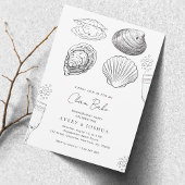 Gezeichnet Champagne Clam Bake Engagement Party Einladung