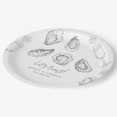 Gezeichnet Champagne & Oysters Roast Engagement Pa Pappteller (Schrägansicht)