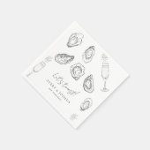 Gezeichnet Champagne & Oysters Roast Engagement Pa Serviette (Ecke)