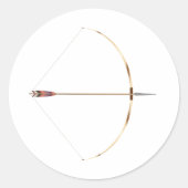 Gezeichnet Englisch Longbow Runder Aufkleber (Vorderseite)
