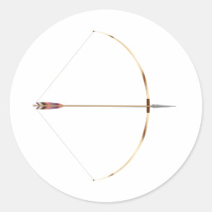 Gezeichnet Englisch Longbow Runder Aufkleber