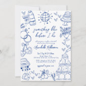 Gezeichnet etwas Blau, bevor ich Brautparty Einladung (Vorderseite)