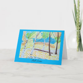 Gezeichnet Fall Scene Blank Grußkarte Dankeskarte