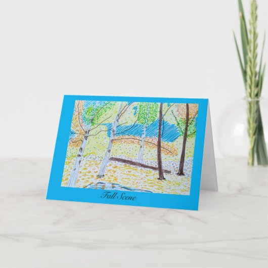 Gezeichnet Fall Scene Blank Grußkarte Dankeskarte (Vorderseite)