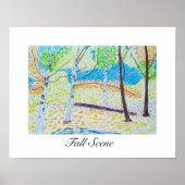 Gezeichnet Falllandschaft Poster (Vorne)