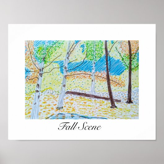 Gezeichnet Falllandschaft Poster (Vorne)