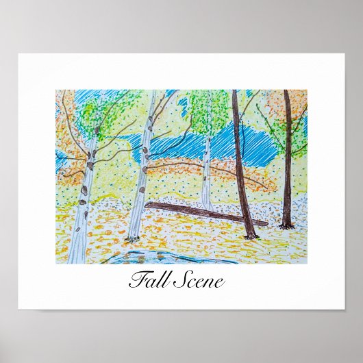 Gezeichnet Falllandschaft Poster