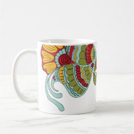 Gezeichnet Farbkaffeemaschine Tasse