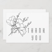 Gezeichnet Floral II Spray Vielen Dank Dankeskarte (Vorne/Hinten)