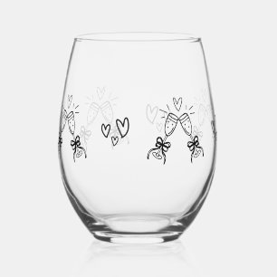 Gezeichnet gemeinsam Cheers Wedding Weinglas Ohne Stiel
