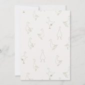 Gezeichnet Green Albern Goose Gingham Ribbon Baby Dankeskarte (Rückseite)