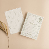 Gezeichnet Green Albern Goose Gingham Ribbon Baby Dankeskarte