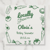 Gezeichnet grüne Gemüsepflanze Kinderdusche Geschenkanhänger (Vorderseite)