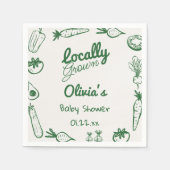 Gezeichnet grüne Gemüsepflanze Kinderdusche Serviette (Vorderseite)