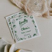 Gezeichnet grüne Gemüsepflanze Kinderdusche Serviette