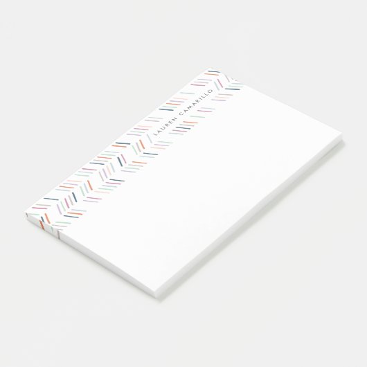 Gezeichnet Herringbone Personalisiert Post-It - Fu Klebezettel (angewinkelt)