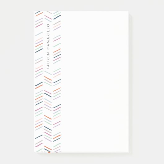 Gezeichnet Herringbone Personalisiert Post-It - Fu Klebezettel (Vorderseite)