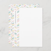 Gezeichnet Herringbone-Stationery - Rose Mitteilungskarte (Vorne/Hinten)